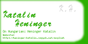 katalin heninger business card